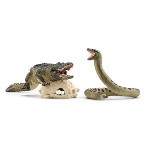 Schleich 42625 - Wild Life, Gefahr im Sumpf, Alligator und Anakonda, Spieset,