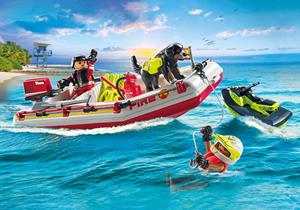 Brandweerboot met waterscooter