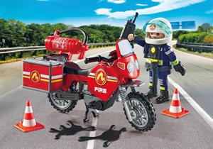 PLAYMOBIL Action Heroes 71466 Feuerwehrmotorrad am Unfallort