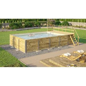 WEKA Massief Houten Zwembad 595 Maat 2 Zand/mozaïek