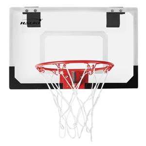 hauki Mini Basketballkorb Set mit 3 Bälle, 45,5x30,5 cm, Weiß, inkl. Netz und Pumpe, tragbar, Backboard Tür/Wandmontage, ohne Bohren, Indoor Basketball