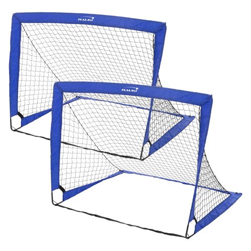 Hauki - Fußballtor Set, 120x95x97 cm, Blau, Tore für Kinder & Erwachsene