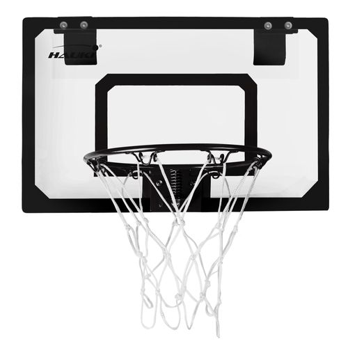 Hauki Mini Basketballkorb Set mit 3 Bälle, 45,5x30,5 cm, Schwarz, inkl. Netz und Pumpe, tragbar, Backboard Tür/Wandmontage, ohne Bohren, Indoor