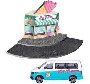 Brinic Modelcars Bburago Volkswagen T6.1 Transporter + Ice cream shop