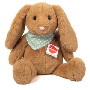 Teddy Hermann 93931 - Häschen Milou, braun, Hase-Plüschtier, 32 cm, Herzekind