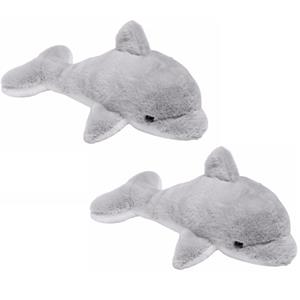 Set van 4x stuks pluche grijze dolfijnen knuffels 20 cm -