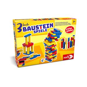 Noris / Simba Toys Noris 606012165 - Erstes Spielen, 3 bunte Bausteinspiele, Stapelspiel, ab 3 Jahren