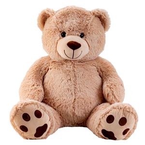 Merkloos Teddy beer knuffel van zachte pluche - 64 cm zittend/100 cm staand -