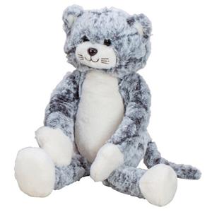 Merkloos Pluche kat/poes knuffel - extra lange armen en benen - blauw - 50 cm -