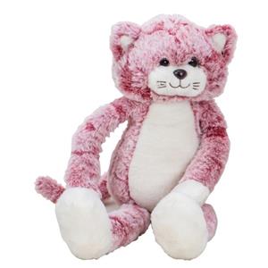 Merkloos Pluche kat/poes knuffel - extra lange armen en benen - roze - 50 cm -