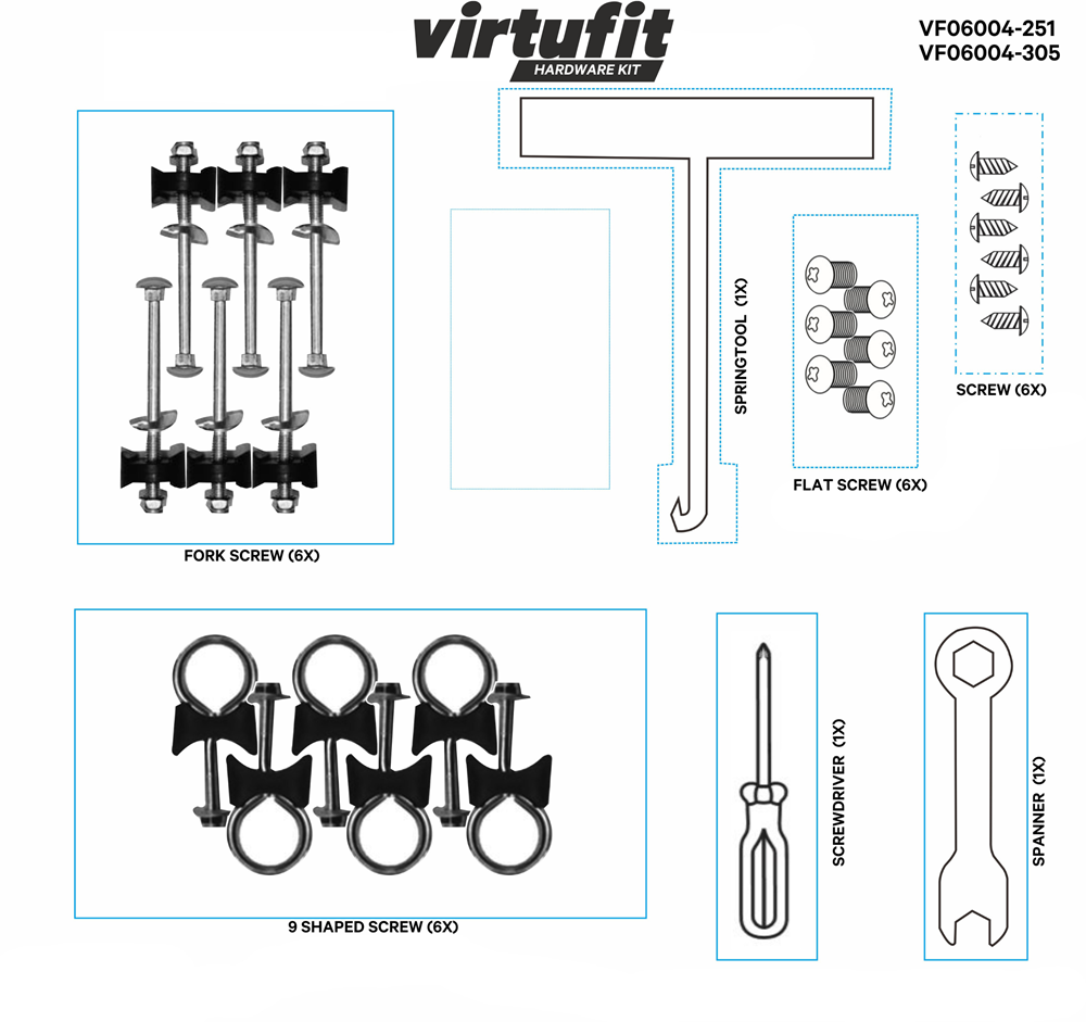 Virtufit onderdelen Hardware Kit  VF06004-251, VF06004-305