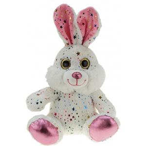 Merkloos Pluche witte paashaas/hazen knuffel met sterretjes 25 cm -