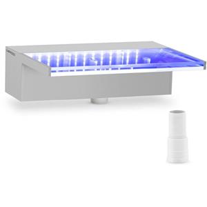 Uniprodo - Schwalldusche Wasserspiel Wasserfall 30 cm mit led Blau / Weiß tiefer Auslauf