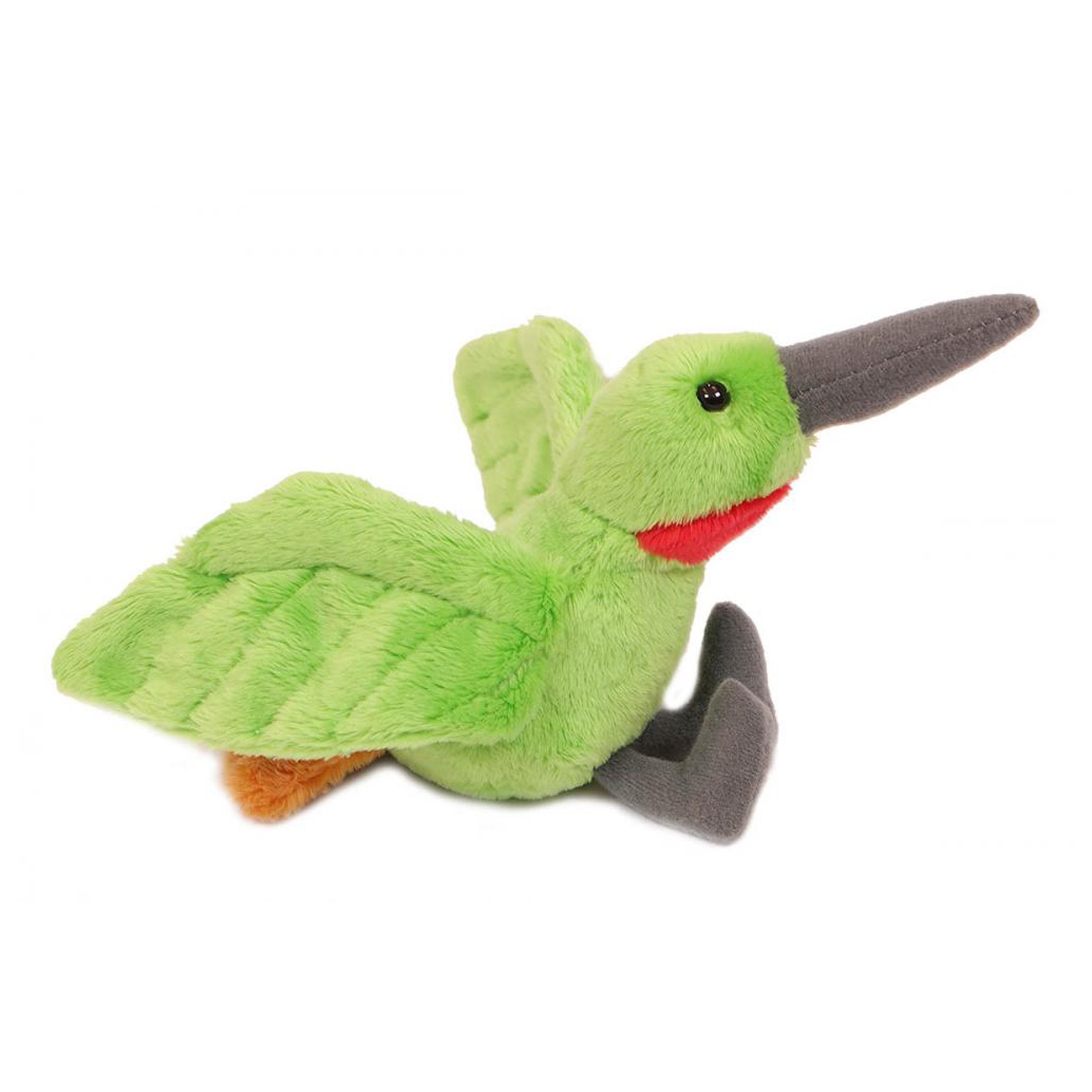 Knuffeldier Kolibri vogel - zachte pluche stof - lichtgroen - kwaliteit knuffels - 10 cm -