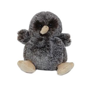 Knuffeldier Kiwi vogel - zachte pluche stof - donkergrijs - kwaliteit knuffels - 11 cm -