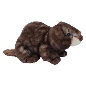 Knuffeldier Bever - zachte pluche stof - bruin - kwaliteit knuffels - 18 cm -