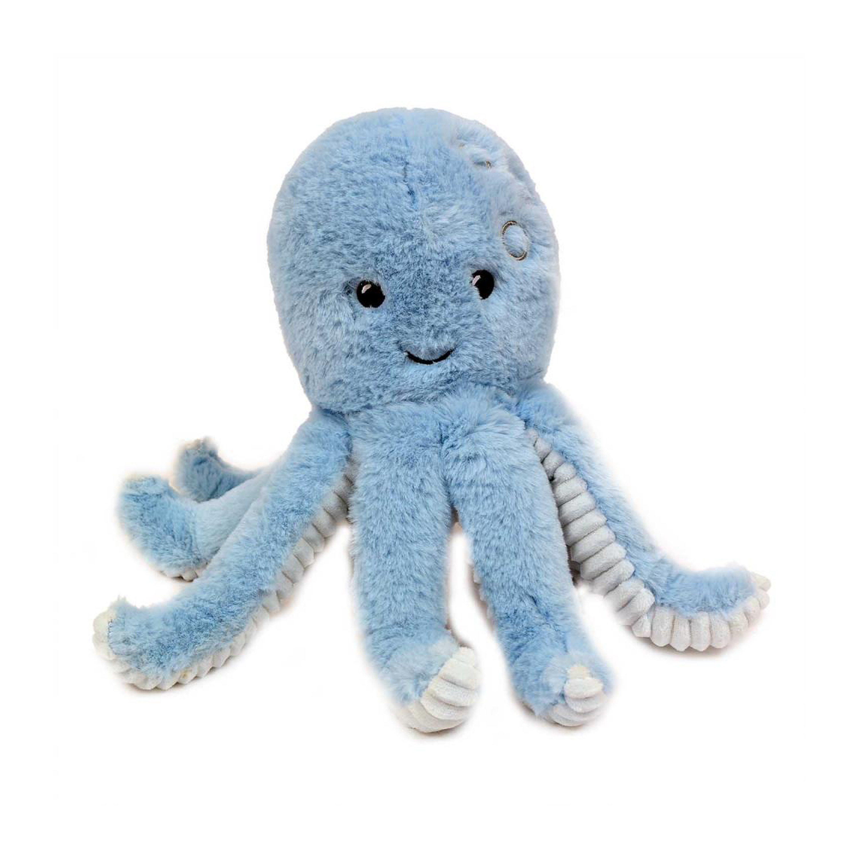 PIA Soft Toys Knuffeldier Inktvis/octopus - zachte pluche stof - premium kwaliteit knuffels - blauw - 19 cm -