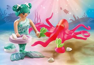 Zeemeermin met van kleur veranderende octopus