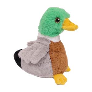 PIA Soft Toys Knuffeldier Wilde Eend - zachte pluche stof - kleurenmix - kwaliteit knuffels - 16 cm -