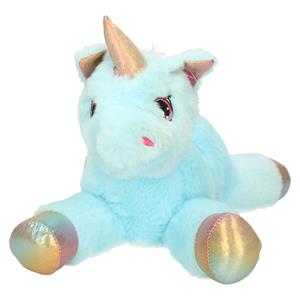Knuffeldier Eenhoorn Mistica - zachte pluche stof - dieren knuffels - blauw - 30 cm -