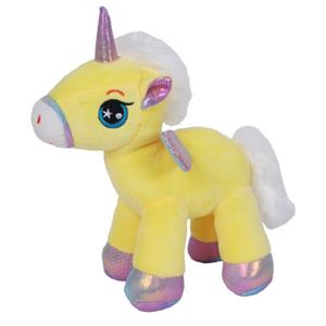 Knuffeldier Eenhoorn Eureka - zachte pluche stof - dieren knuffels - geel - 22 cm -