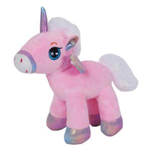 Knuffeldier Eenhoorn Eureka - zachte pluche stof - dieren knuffels - lichtroze - 22 cm -