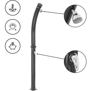 Solardusche 20 l Tank einstellbarer Duschkopf Außendusche Solar-Gartendusche - Schwarz