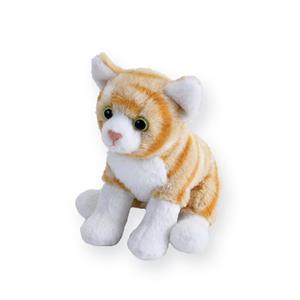 Wild Republic Pluche knuffel kat/poes oranje met wit van 13 cm -