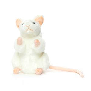 Anima Hansa pluche muis knuffel wit 16 cm -