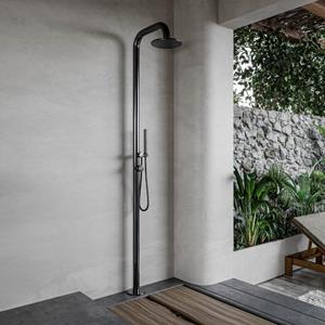Fortifura Outdoor Deluxe Vrijstaande Buitendouche - RVS 316 - handdouche - regendouche - Geborsteld Gunmetal PVD ML9008-GM