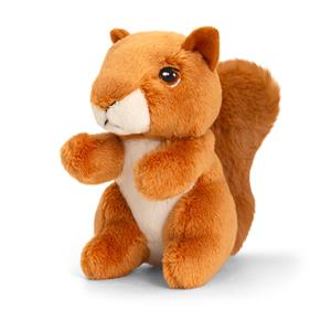 Pluche knuffel dier rode eekhoorn 12 cm -