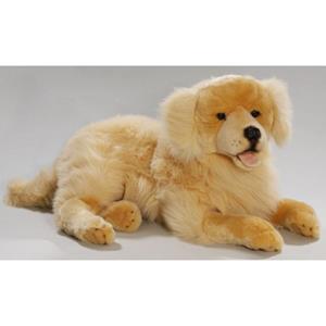 CarlDick Grote liggende pluche knuffel golden retriever 60 cm -