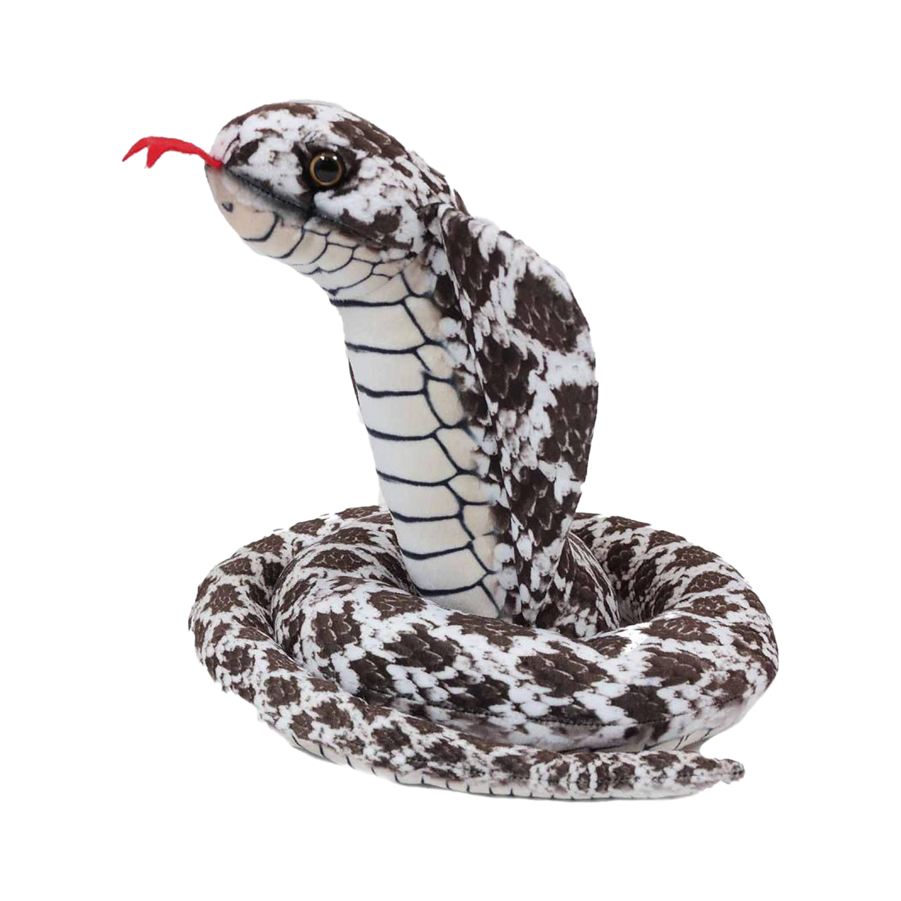 Pia Toys Knuffeldier Cobra slang - zachte pluche stof - donkerbruin - kwaliteit knuffels - 120 cm -