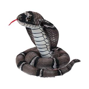 Pia Toys Knuffeldier Cobra slang - zachte pluche stof - grijs - kwaliteit knuffels - 120 cm -
