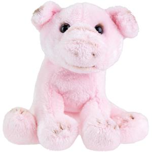 Pluche knuffel dieren zittend varken 15 cm -