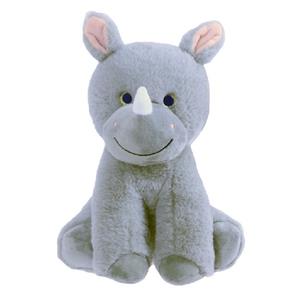 Knuffeldier Neushoorn Olly - zachte pluche stof - wilde dieren knuffels - grijs - 24 cm -