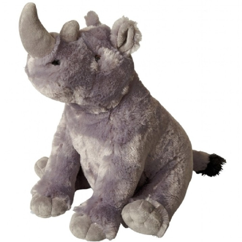 Pluche grijze neushoorn knuffel 30 cm speelgoed -