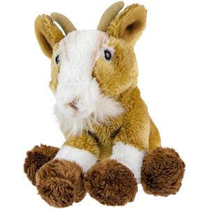 Suki Gifts Pluche knuffel dieren zittende geit 15 cm -