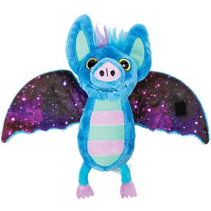 Pluche knuffeldier vleermuis - lichtblauw/paars - 17 cm - speelgoed -