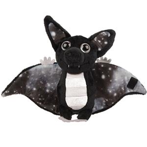 Suki Gifts Pluche knuffeldier vleermuis - zwart/wit - 17 cm - speelgoed -