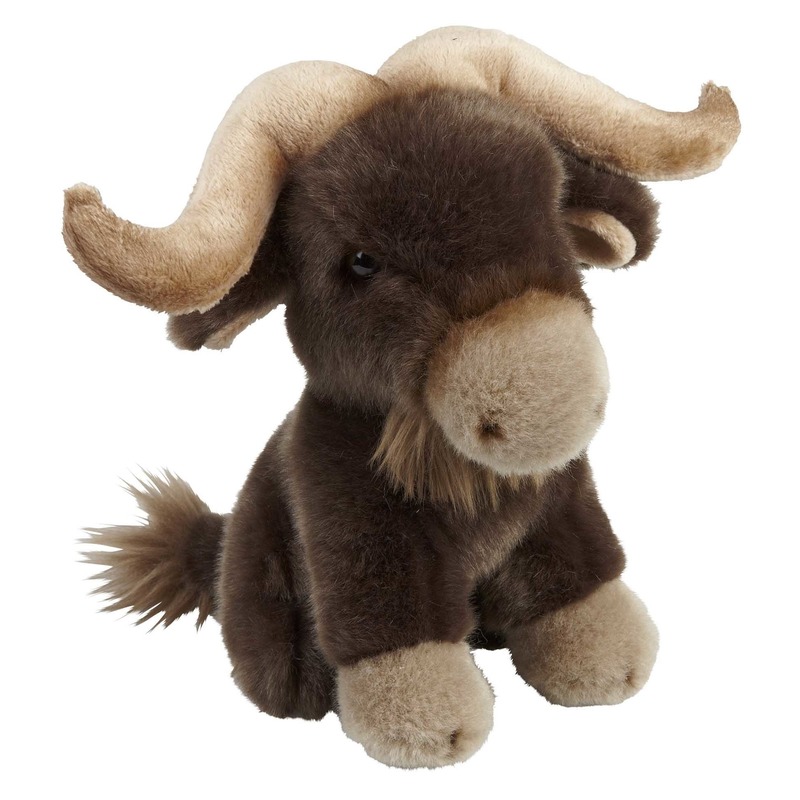 Pluche bruine bizon knuffel 18 cm speelgoed -
