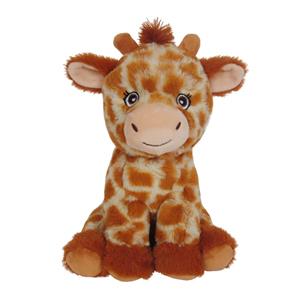 Knuffeldier Giraffe Elvira - zachte pluche stof - wilde dieren knuffels - bruin - 24 cm -