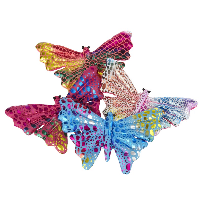 Gekleurd vlinder knuffeltje 12cm -