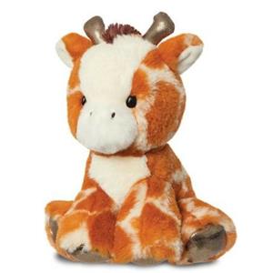 Aurora Pluche knuffeldier giraffe - gevlekt bruin - 20 cm - safari thema -