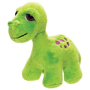 Suki Gifts Pluche knuffeldier dinosaurus - Brontosaurus - groen - 17 cm - Dino thema -