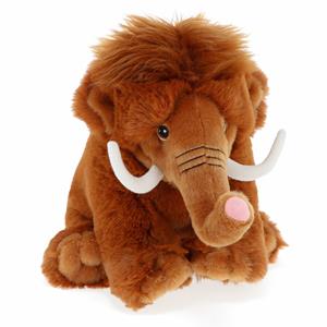 pluche Mammoet knuffeldier - bruin - zittend - 20 cm -