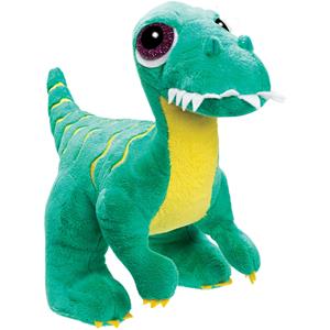 Suki Gifts Pluche knuffeldier dinosaurus - Velociraptor - groen - 24 cm - Dino thema -