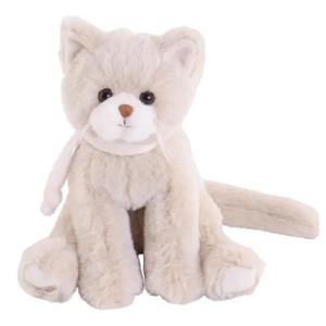 Bukowski pluche kat/poes knuffeldier - creme wit - zittend - 25 cm - luxe knuffels -