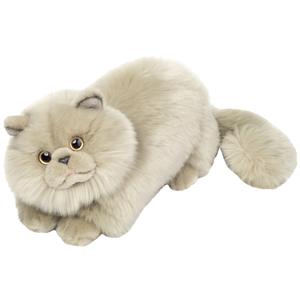 Hermann Teddy Knuffeldier Perzische kat/poes - zachte pluche stof - premium kwaliteit knuffels - grijs - 24 cm -