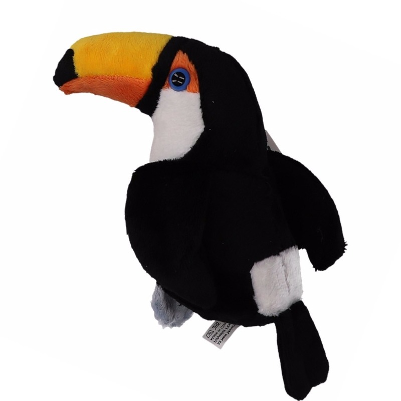 Cornelissen Pluche toekan tropische vogel knuffel 14 cm -